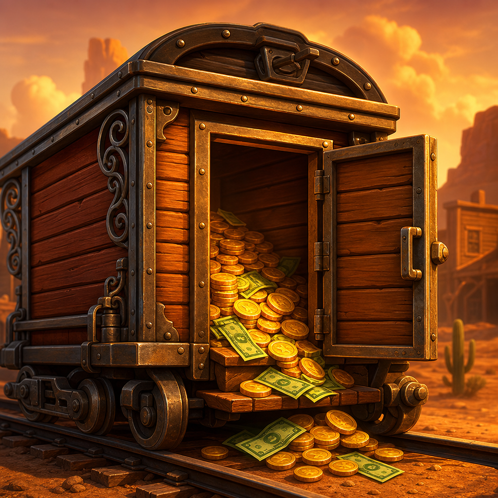 Money Train wagon with gold coins — Money Plane's connected franchise